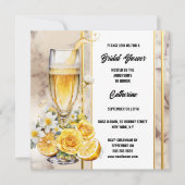 Brautparty Schaumwein Zitrone Rose elegant Feiertagskarte (Vorderseite)
