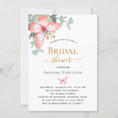 Brautparty Schmetterling Rose Goldgrün Einladung (Vorderseite)