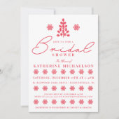 Brautparty | Schneeflocken im Weihnachtsbaum Einladung (Vorderseite)