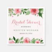 Brautparty Schöne Aquarell Rose Blume Serviette (Vorderseite)