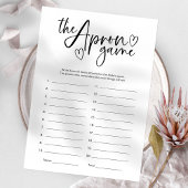 Brautparty Schürze Memory Game Einladung