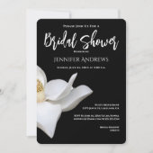 Brautparty Schwarz und Weiß Magnolia Elegante Einladung (Vorderseite)