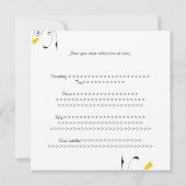 Brautparty Schwarz-Weiß-Gelbe Flora Einladung (Rückseite)