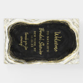 Brautparty Schwarz-weiß & Gold Geode Willkommen Banner (Horizontal)