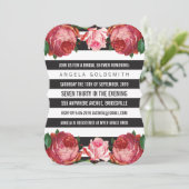 Brautparty Schwarz-Weiß Streifen Einladung (Stehend Vorderseite)