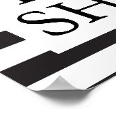 Brautparty Schwarz-Weiß Streifen Poster (Ecke)