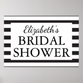 Brautparty Schwarz-Weiß Streifen Poster (Vorne)