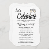 Brautparty Schwarz-weißen Hochzeitsgläser Einladung (Vorne/Hinten)