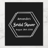 Brautparty Schwarz-weißer geometrischer Name Weinetikett (Einzelnes Label)