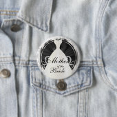 Brautparty | schwarze, weiße u. silberne Akzente Button (Beispiel)