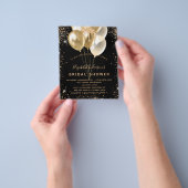 Brautparty Schwarzer Glitzer Ballons Haushalt Flyer (Gruppe)