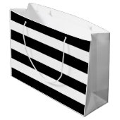 Brautparty Schwarzweiß-Streifen Große Geschenktüte (Rückseite Schrägansicht)
