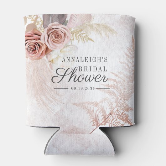 Brautparty Script Pampas Grass Terracotta Dosenkühler (Rückseite)