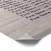 Brautparty Seekarte Blume Lights Wood Poster (Ecke)