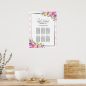 Brautparty-Seekarte für Rosa und Silber Poster (Küche)