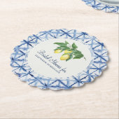 Brautparty Shibori Indigo Muster w Lemon Leaf Untersetzer (angewinkelt)