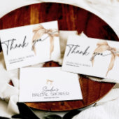 Brautparty Sie bindet den Knoten in Beige Dankeskarte