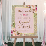 Brautparty Sign Gold Glitzer Blush Pink Blues Poster<br><div class="desc">Fügen Sie Ihrem Brautparty eine Touch Eleganz hinzu mit diesem Gold Glitzer Blush Pink Floral Brautparty Sign. Das Schild zeichnet sich durch eine schöne Kombination aus goldfarbenem Glitzer und rot-rosa Blumen aus und ist somit die perfekte Ergänzung zu allen Brautpartys. Um dieses Plakat anzuzeigen, können Sie das Poster auf einem...</div>