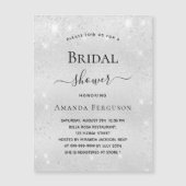 Brautparty-Silber-Glitzer-Einladungsmagnet Magnetkarte (Vorderseite)