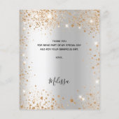 Brautparty Silber Goldbudget danke Karte (Hinten)