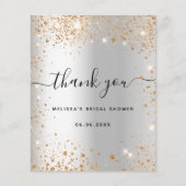 Brautparty Silber Goldbudget danke Karte (Vorne)