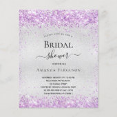 Brautparty Silber lila Einladung (Vorderseite)