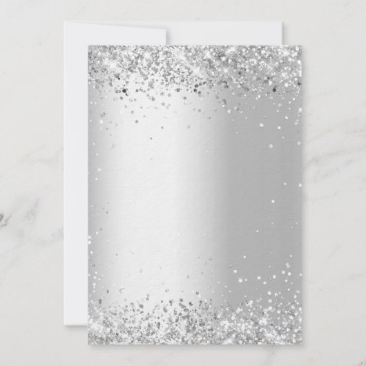 Brautparty silber Luxus Einladung (Rückseite)