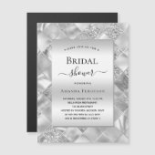 Brautparty silber Luxus Magneteinladung (Vorne/Hinten)