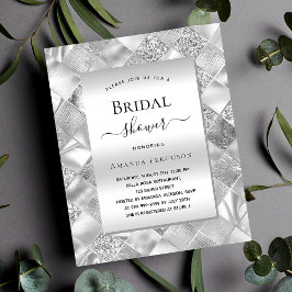 Brautparty Silber - moderne Haushaltseinladung Flyer