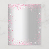 Brautparty silber rosa Kleid Glitzer Einladung Flyer (Hinten)