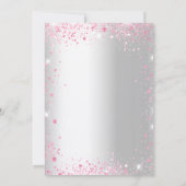 Brautparty silber rosa Kleid Glitzer glamourös Einladung (Rückseite)
