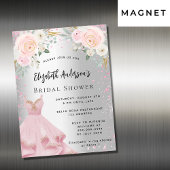 Brautparty silber rosa Kleid Glitzer Luxus Magneteinladung
