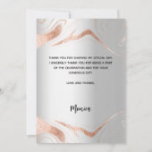 Brautparty Silber Rose Foto Vielen Dank Einladung (Rückseite)