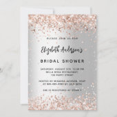 Brautparty Silber Rose Gold Einladung (Vorderseite)