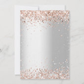 Brautparty Silber Rose Gold Luxus Einladung (Rückseite)