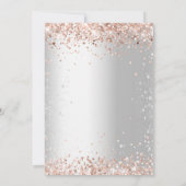 Brautparty Silber Rose Gold Moderne Einladung (Rückseite)
