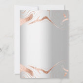 Brautparty Silber Rose Goldmarmor elegant Einladung (Rückseite)