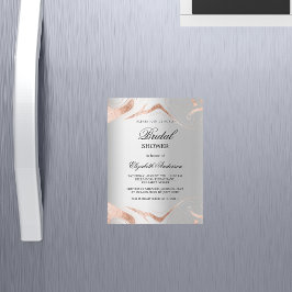 Brautparty Silber Rose Goldmarmor Luxus Magneteinladung