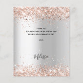 Brautparty Silber Rose Haushalt danke Karte (Rückseite)