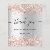 Brautparty Silber Rose Haushalt danke Karte (Vorderseite)
