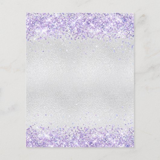 Brautparty Silber-violett-Einladung Flyer (Hinten)