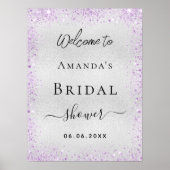 Brautparty silber violett Empfang Poster (Vorne)