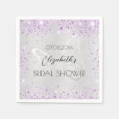 Brautparty-Silberlavenfliege Serviette (Vorderseite)