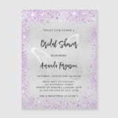 Brautparty Silberviolett-Schmetterlingluxus Magneteinladung (Vorderseite)