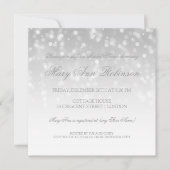 Brautparty Silver Bokeh Sparkights Einladung (Vorderseite)