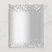 Brautparty Silver Glitzer Einladung Flyer (Hinten)