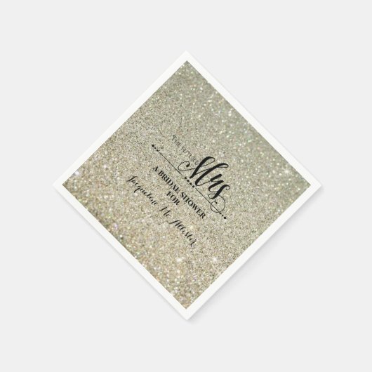 Brautparty Silver Glitzer Future Frau Modern Serviette (Ecke)