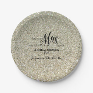Brautparty Silver Glitzer Future Frau Party Pappteller