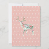 Brautparty Simple Dot Moderne Rose Hirsche Antler Einladung (Rückseite)