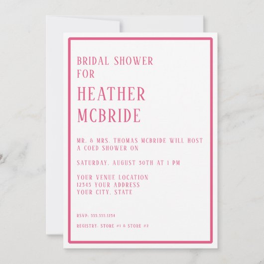 Brautparty Simple Modern Hexagon Geometric Einladung (Vorderseite)